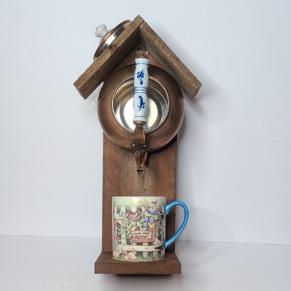 Other - Rustic Wooden Handmade Bird Feeder Copper Birds